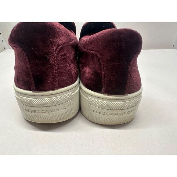 Rebecca Minkoff Açaí Noelle Stud Burgundy Velvet Slip On Loafers Size 8.5 - Picture 4 of 8